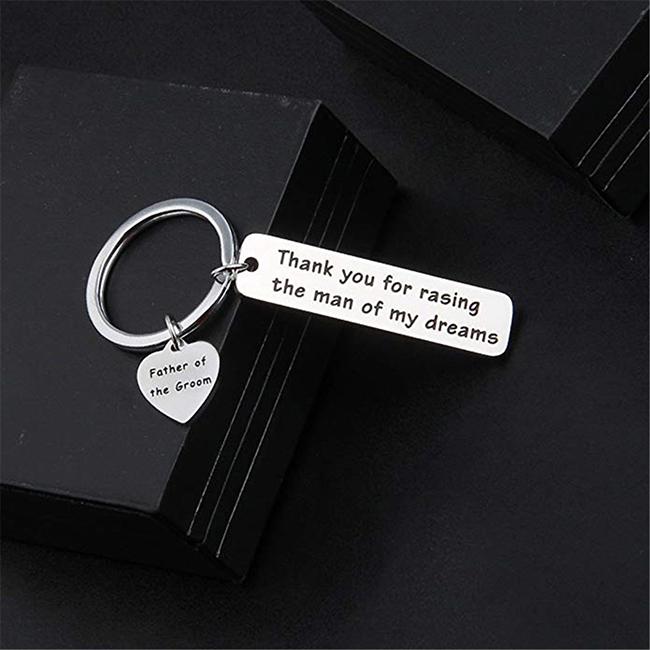 Thank You for Raising the Man of My Dreams Keychain Parent Wedding Dad