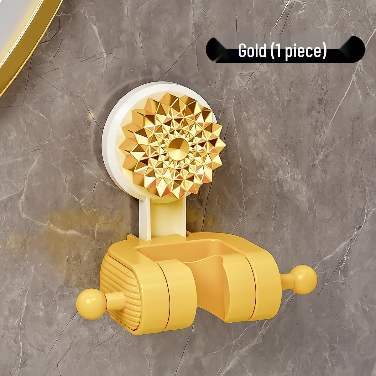 

Регулируемый держатель для душевой лейки на присоске - Без сверления, Съемный, Идеален для детской ванной комнаты. золотой