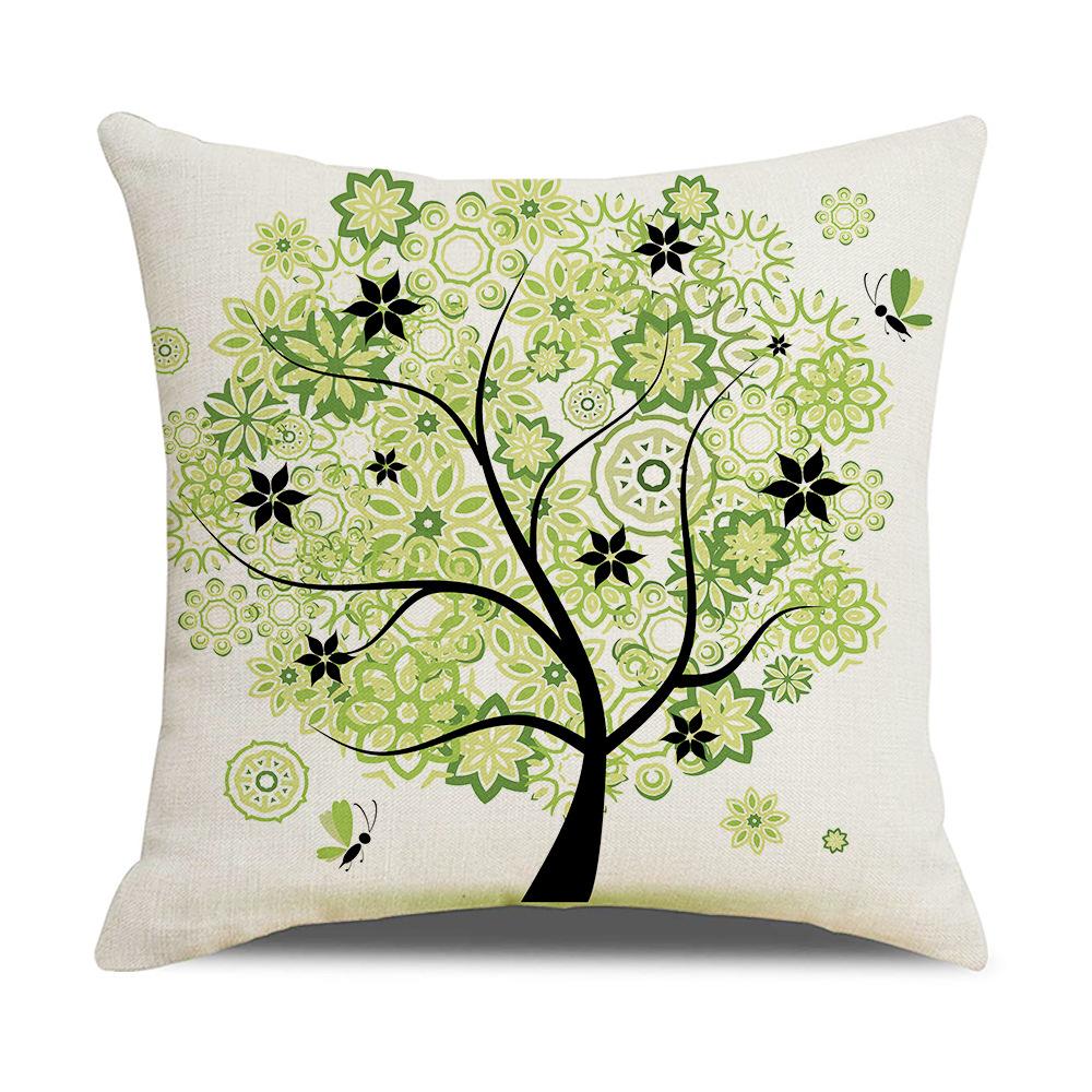Ins Nordic Style Cartoon Tree Car Sofa Pillow Custom Nap Pillow Lumbar Cushion Cover Home