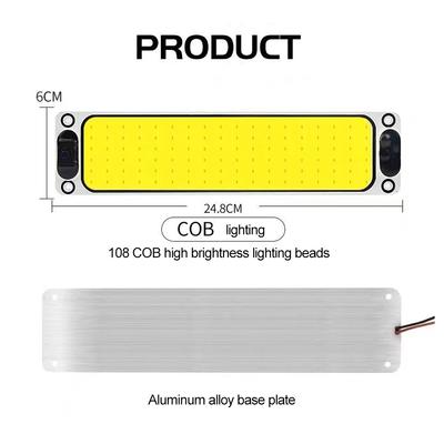 108 LED 12-24V LED pásikové svetlo na čítanie do auta, vnútorné svetlo, stropná lampa s vypínačom pre dodávku, nákladné auto, kamión, karavan, loď
