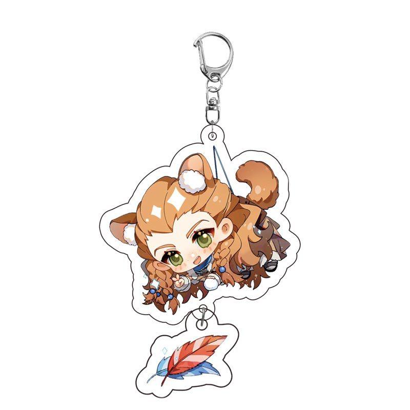 Game Keychains Acrylic Figure School Bag Keychian Holder Key Ring For Children Girl Men Accessories
