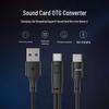 OTG Adapter Cable: Type-C to USB Live Sound Card with Dual C Charging