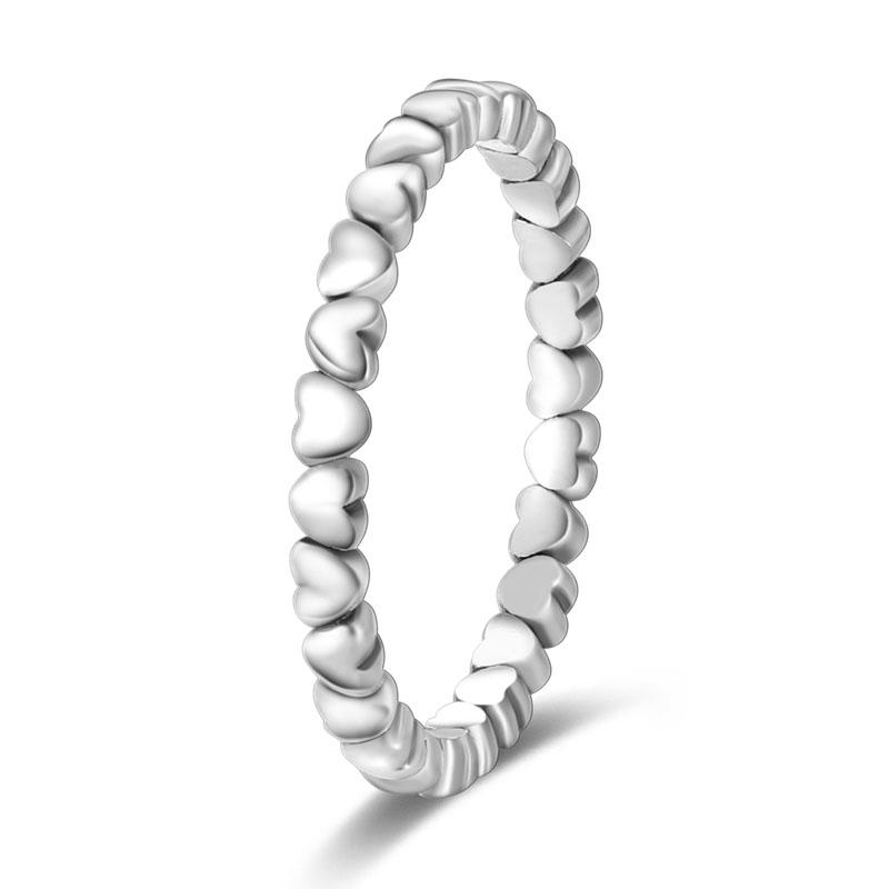 2023 Fashion Silver Plated Princess Tiara Crown Sparkling Love Heart Rings for Women Jewelry Anniversary Gift