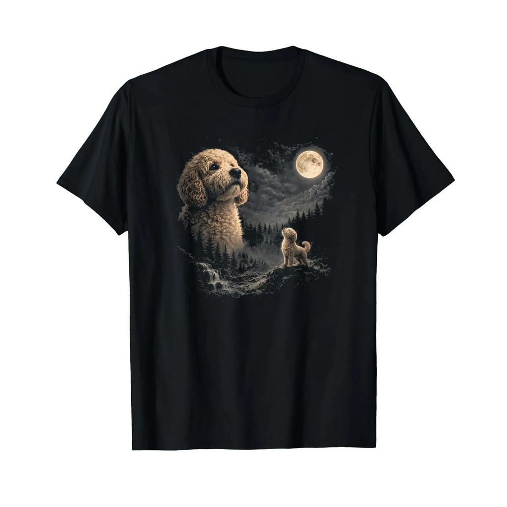 Goldendoodle Howling To The Moon Vintage 90s Retro Animal T Shirt Vintage Streetwear Breathable Versatile