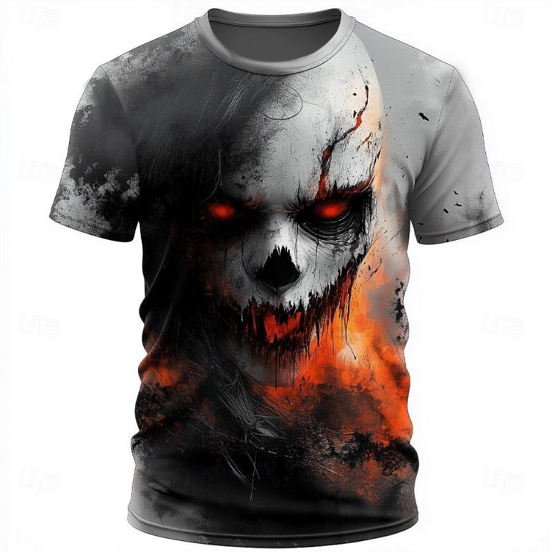 Herren Frühjahrs- und Sommer-T-Shirts, hochwertiges Kaltgesicht Clown Handsome Maschinenwäsche unterstützt