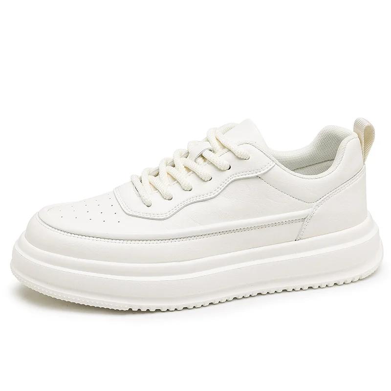 2025 Men Casual Leather Board Shoes Classic Lace Up Skateboard Shoe Comfy High Quality Flat Designer Shoes Outdoor Walking Shoe