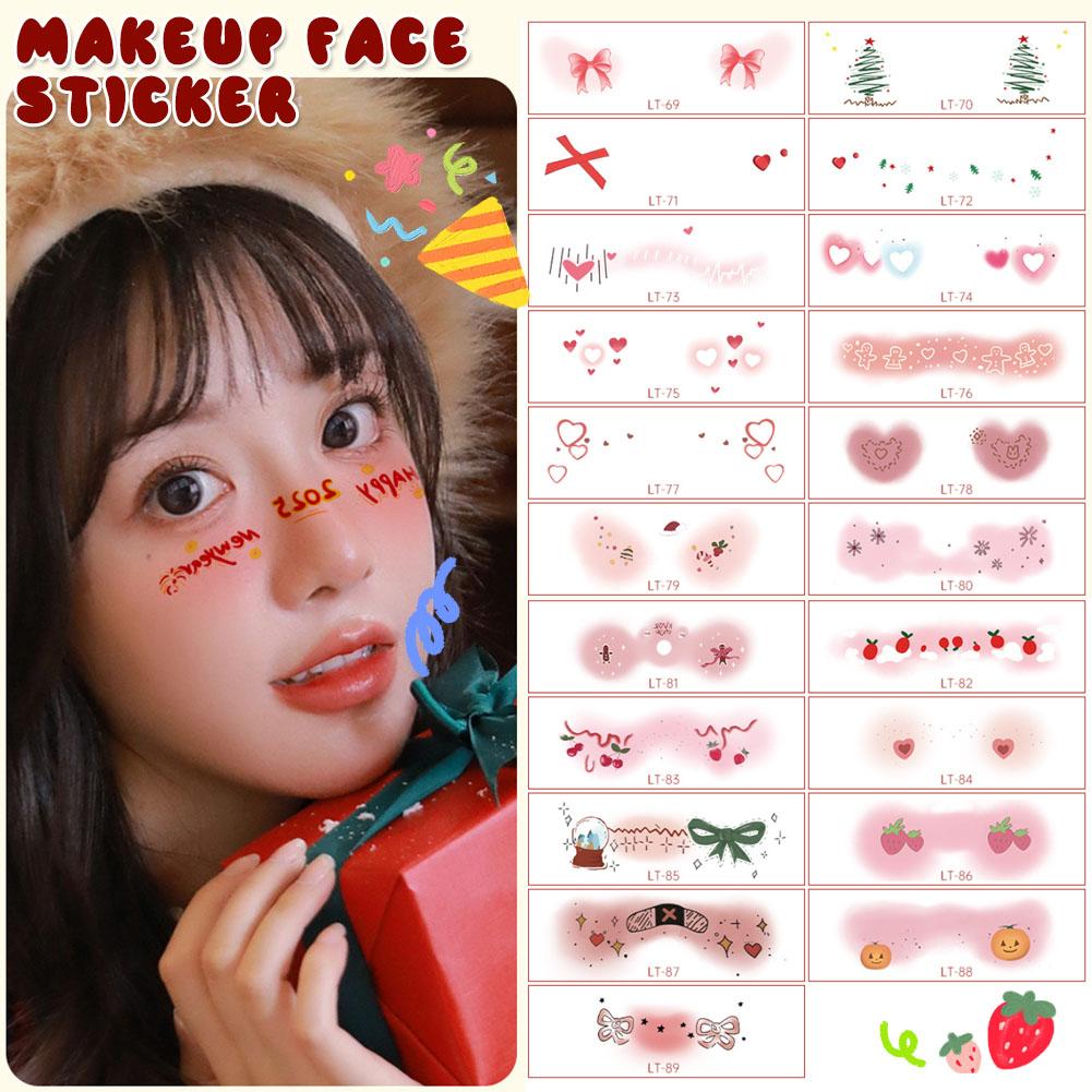 2025 Spring Festival Makeup Face Sticker Temporary Face Waterproof Stickers Cute Sticker Tattoo H3J6