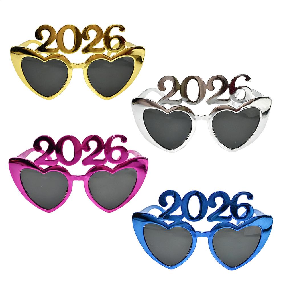 2026 Xmas Party Decoration Funny Glasses Number Eyeglasses 2026 Happy New Year Glasses Diamond Glitter Sunglasses Cosplay Prop