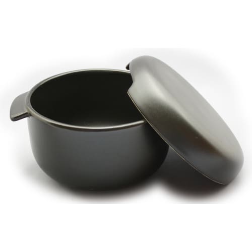 Banko Ware Ceramic Ohitsu (Container), 2-cup, Black Matte, Round, Approx. 17.5cm Diameter x 12.5cm Height, Microwave Safe, Made in Japan, Product Numb