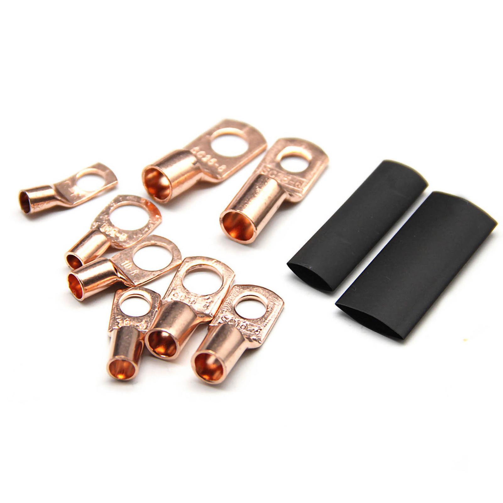 

60 шт. Мідні кабельні наконечники для акумуляторних кабелів Кільцеві клеми З єднувачі з 80 шт. термозбіжної трубки