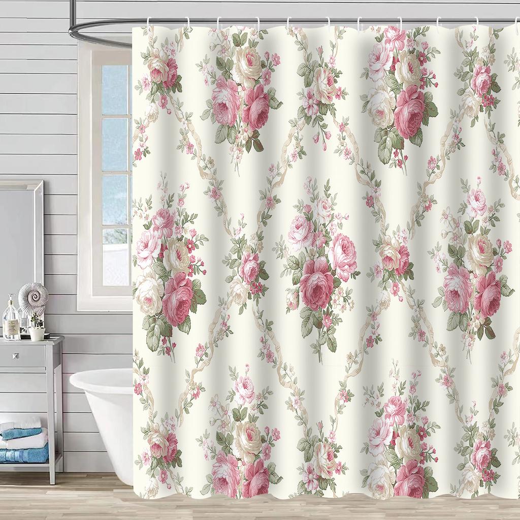 Shower Curtain Waterproof And Mildew-Proof 3D Digital Printing Plant Printing Shower Curtain Child Bathroom Partition Curtain