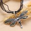 Fashion Crystal Dragonfly Pendant Necklaces For Women Vintage Insect Multi Layers Rope Necklace Jewelry Thanksgiving Gift