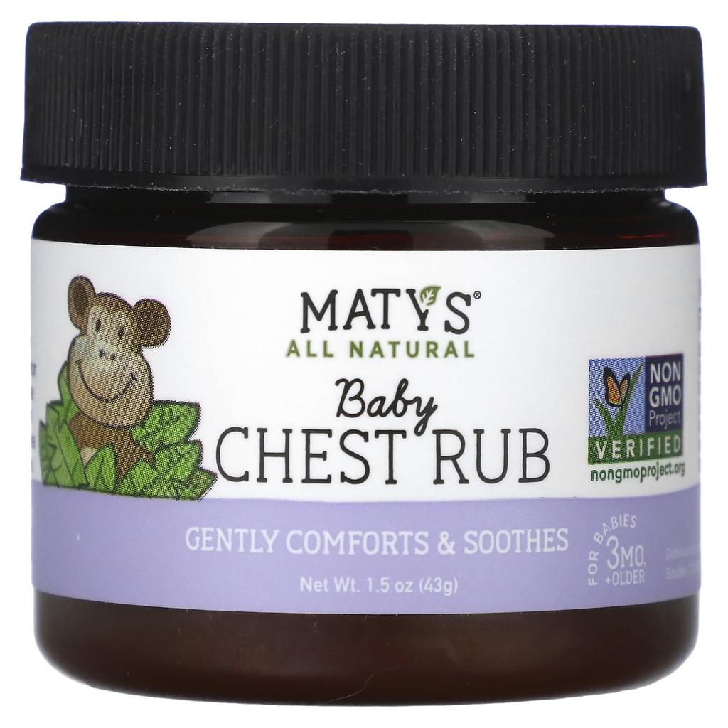 Maty's Baby Breast Rub, Eucalyptus, Lavender and Chamomile, for Babies 3 Months and Older, 1.5 Oz (43 G)