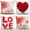 New Valentine's Day Romantic Love Rose Short Plush Pillow Cover Home Sofa Atmosphere Decorative Cushion Cover