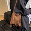 Niche Design Bag Women's Autumn  New Fashion Matte Shoulder Messenger Bag Texture Fringed Tide Bucket Bag