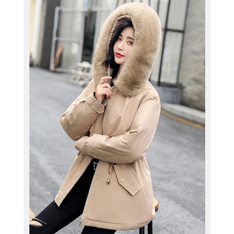 Autumn and Winter Parka Mid To Long Down Coat, Cotton Jacket Adding Velvet and Thickening Cotton Coat, Warm and Casual Cotton Jacket