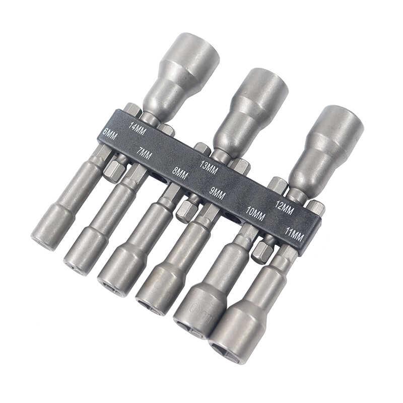 9-Piece Hex Shank Magnetic Socket Set & 14-Piece Dovetail Bit Set for Electric Drill and Pneumatic Tools