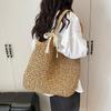 Yogodlns Woven Beach Bag Vintage Handmade Woven Shoulder Bag Raffia Rattan Bags Bohemian Ladies Summer Travel Vacation Casual Tote Bag