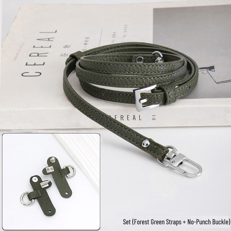 

Longxiang Genuine Leather Mini Dumpling Bag with Wide Strap and No-Punch Buckle