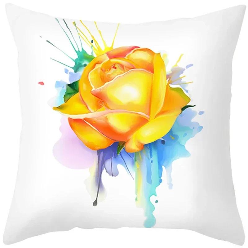 Leaf Throw Pillow Office Sofa Spring Home Decor case Square Flower Cushion Cover