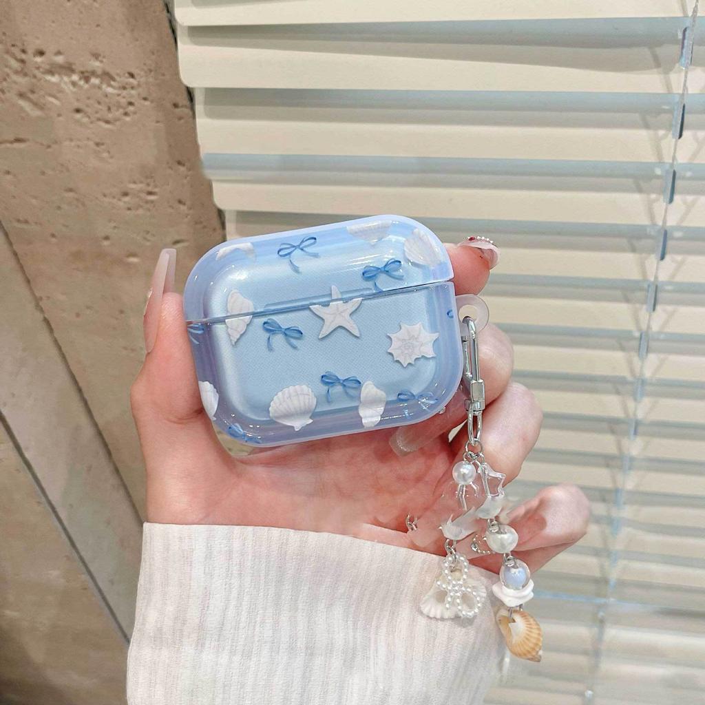 Gradual change starfish bow for apple AirPods pro1 bluetooth headset case 1st generation 1st generation transparent protective cover
