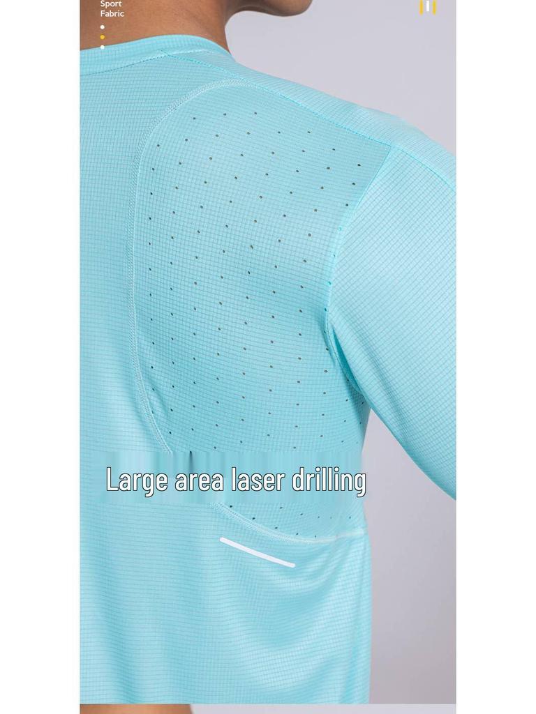 Herren Schnelltrocknendes Langarm-Laufshirt - Herbst Rundhals Fitness-Top