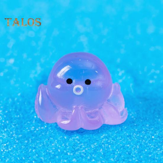 32 Stück Mini-Oktopus-Figuren, im Dunkeln leuchtend, Kunstharz, winzige Oktopus-Miniatur-Oktopus-Statuen für Feengärten, Aquarien, Heimwerkerarbeiten