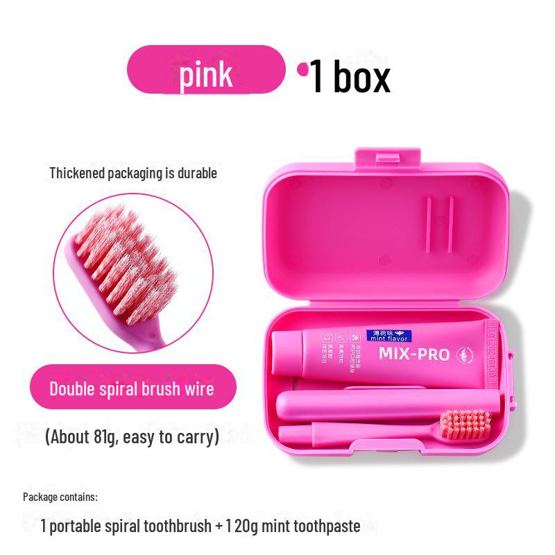 

Портативний дорожній набір зубної щітки та зубної пасти Chenke для дорослих рожевий