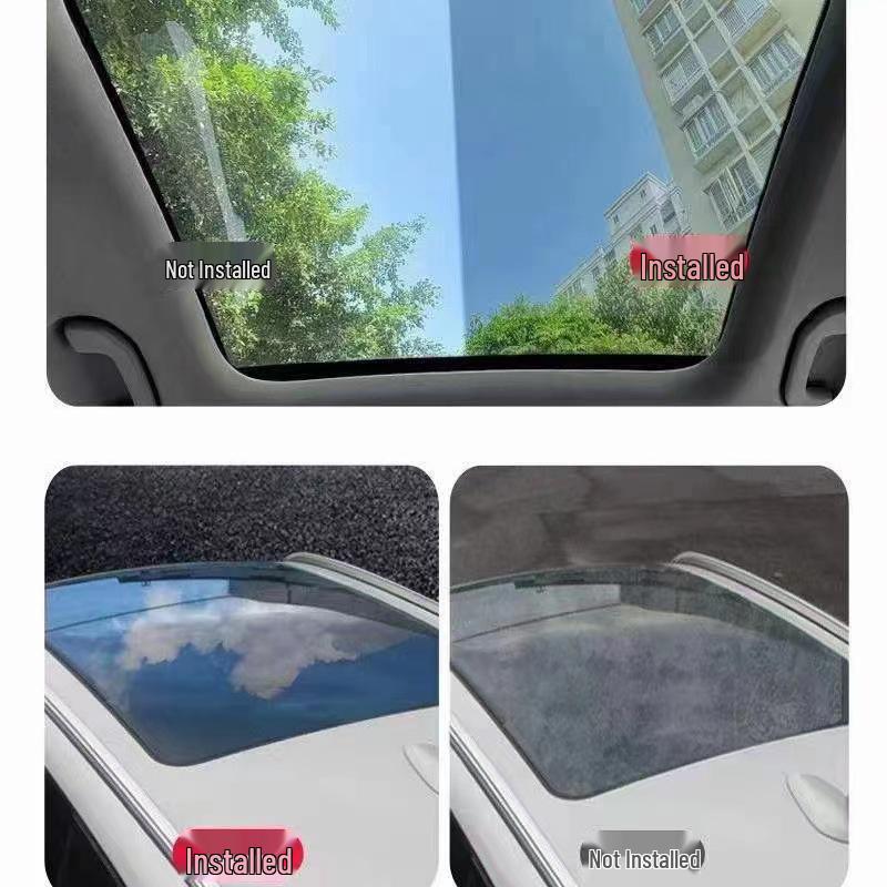 Black Crystal TPU Sunroof Ice Armor: Sun Protection & Heat Insulation Car Window Film with Explosion-proof Sunshade.
