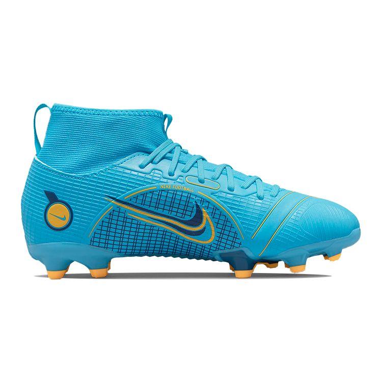 Nike Pantofi sport pentru copii Mercurial Superfly 8 Academy MG GS Blueprint Pack clor-albastru Marina laser-portocaliu DJ2854-484