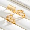 3Pcs/Set Irregular Line Rings Set For Women Vintage Hollow Out Gold Silver Color Adjustable Open Rings Fashion Party Jewelry New