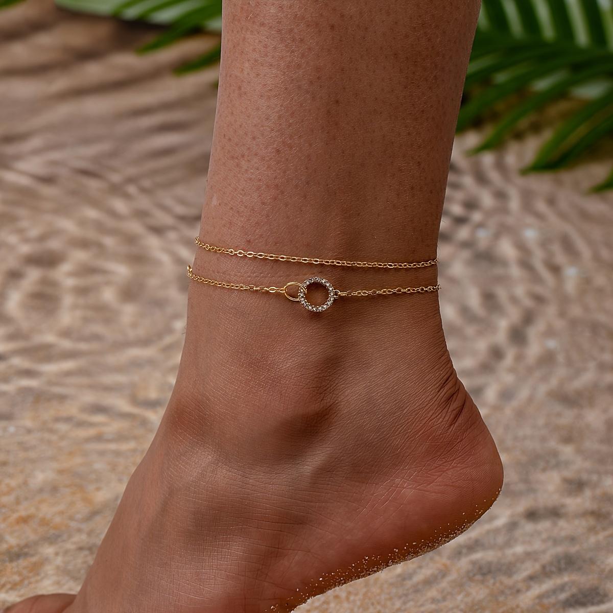 

Summer new style anklet ring double layer anklet fashionable simple high-end