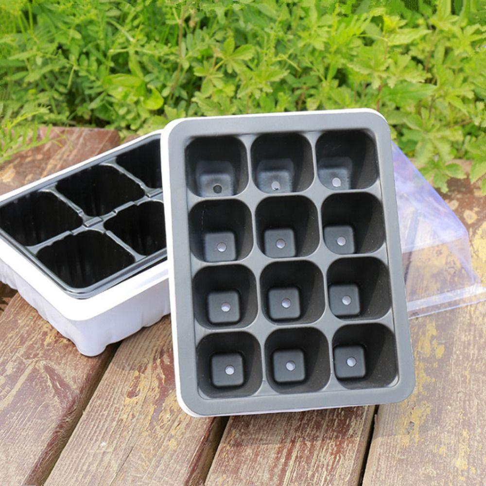 White Portable Nursery Box Set Breathable Plant Seedling Tray Germination Box  Bonsai
