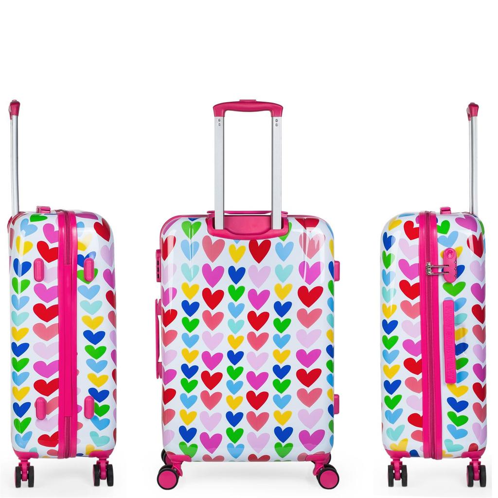 Maleta De Viaje Rígida 4 Ruedas Trolley 66 Cm Mediana Grande Policarbonato  Estampado Corazones. Agatha Ruiz De La Prada Corazones – pērc par zemām  cenām e-komercijas platformā Joom