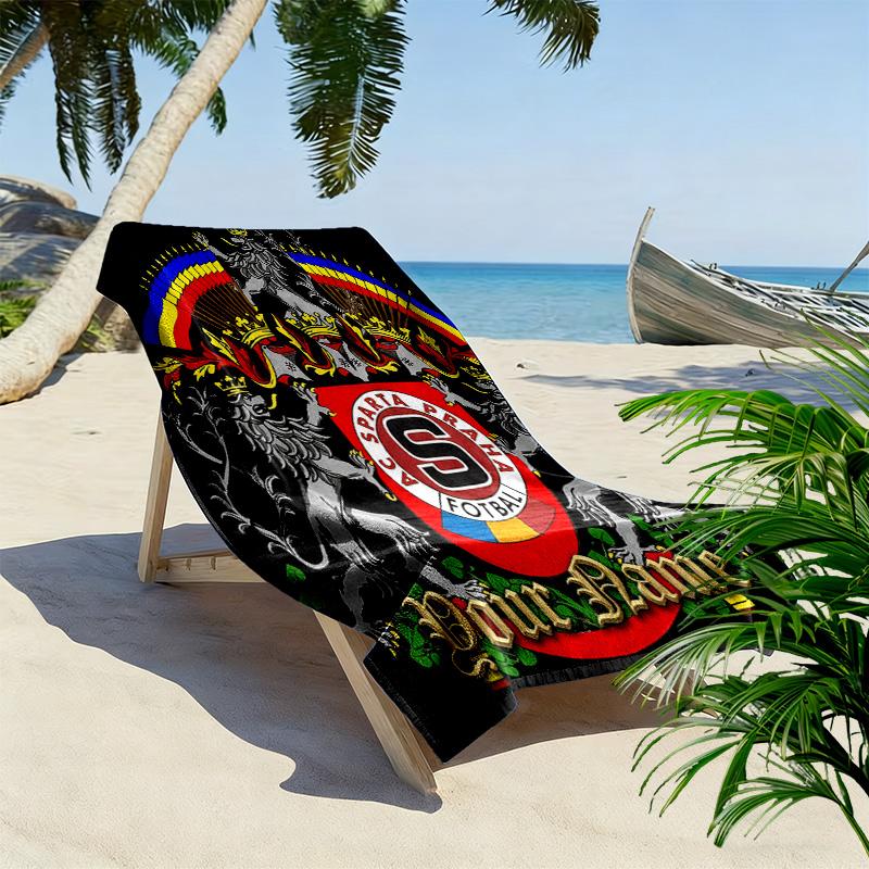 Personalisierbares Strandtuch mit AC Sparta Praha Aufdruck, Großes Weiches Schnelltrocknendes Handtuch für Strand Camping Schwimmen -HE161