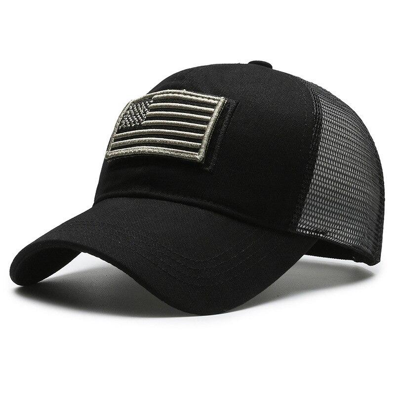 American Flag Camouflage Sticker Brodert Baseball Cap Net Hat Men Outdoor Velcro Cap