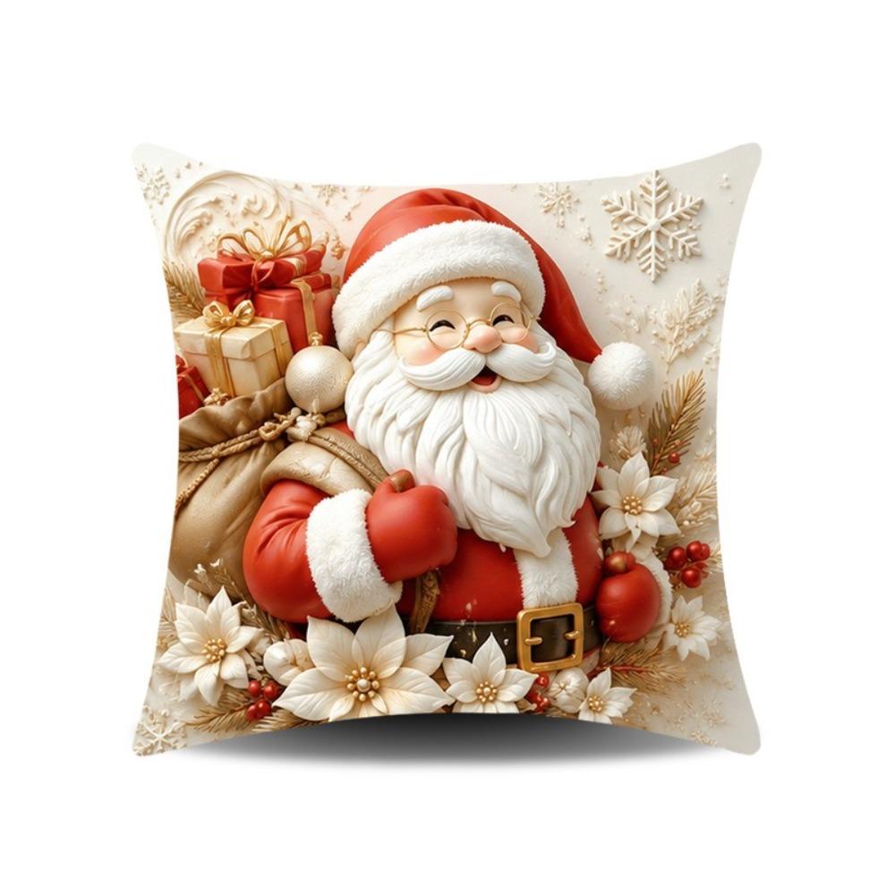 45x45cm Christmas Pillow Covers Detachable Soft Holiday Cushion Case  Sofa House Room