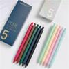 5pcs Vintage Color Pen Ballpoint Pure Plastic Gel Ink Roller Ball Pens for Writing Candy Gift A6696