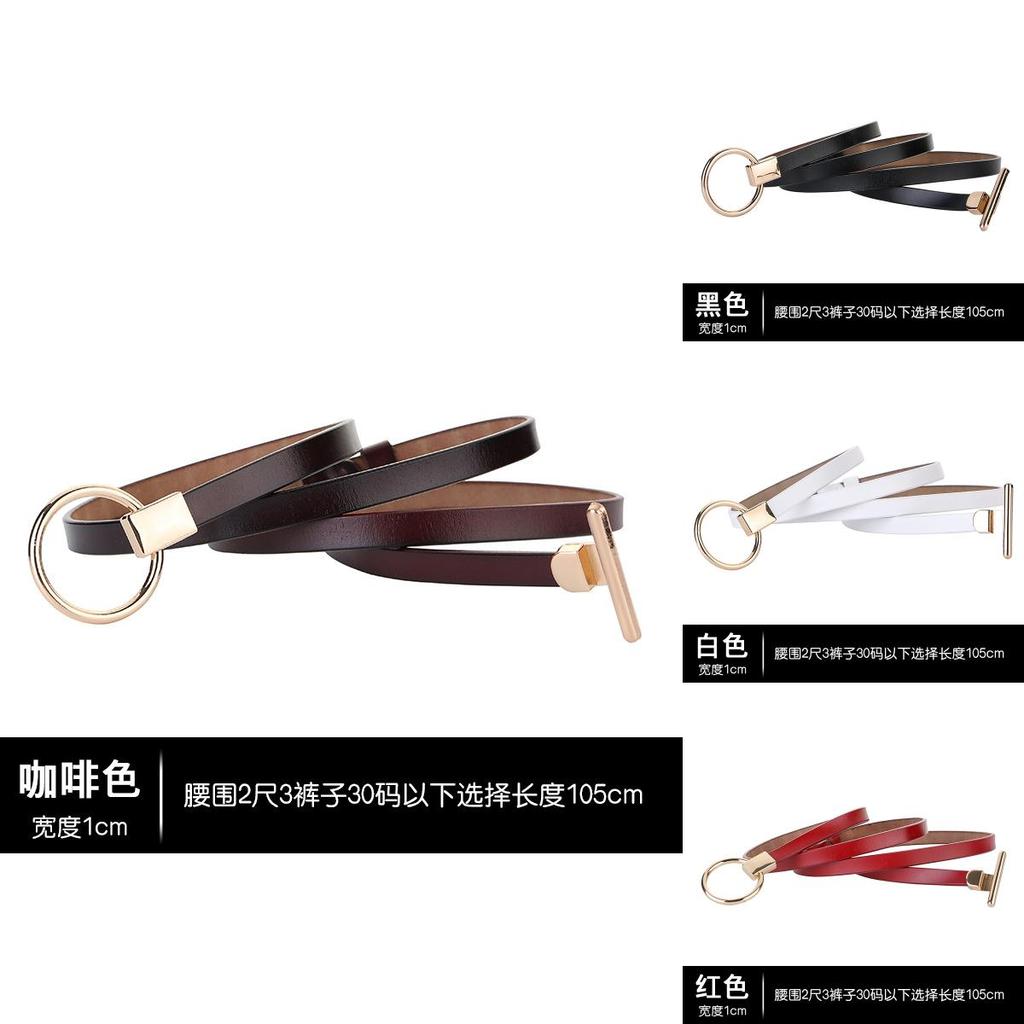 Leather Dress Belt For Women With Metal Closure And Fine Finish For Casual Wear