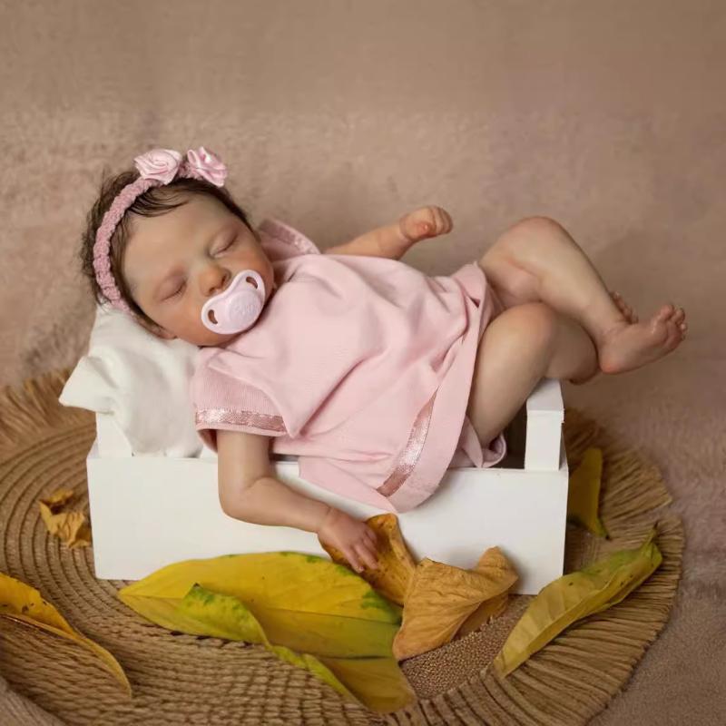 10 Inch Mini Reborn Baby Doll Luna Soft Cloth Body Simulation Regeneration Doll Children Companion Toy Palm Doll Kid's Birthday Xmas Beautiful Present