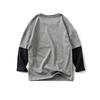 Vår och höst Barnkläder Barn T-shirt Pojkar Långärmad tröja Bomull Rundhalsad Långärmad tröja