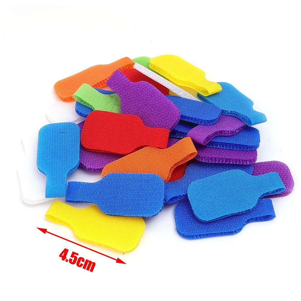 5-50Pcs Nylon Charging Data Cable Labels Strap Hook Loop Writable Wire Label For Electrical Line Organize Cord Office Cable Winder