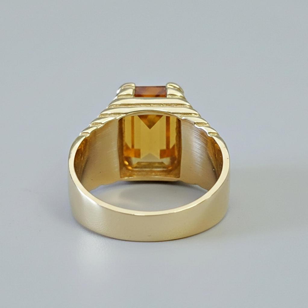 Men Women Citrine Ring, Signet Gemstone Ring, 925 Solid Sterling Silver, Brass Ring, Designer Ring