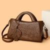 Elegant Embossed Flower Design Faux Leather Tote Bag with Adjustable Shoulder Strap