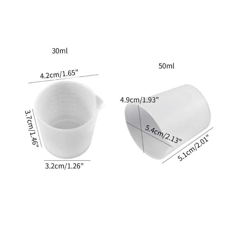 2 Pcs Silicone Measuring Cup Non-stick Mixing Cups Reusable Resin Supplies Cups for Resin DIY Craft Jewelry Making
