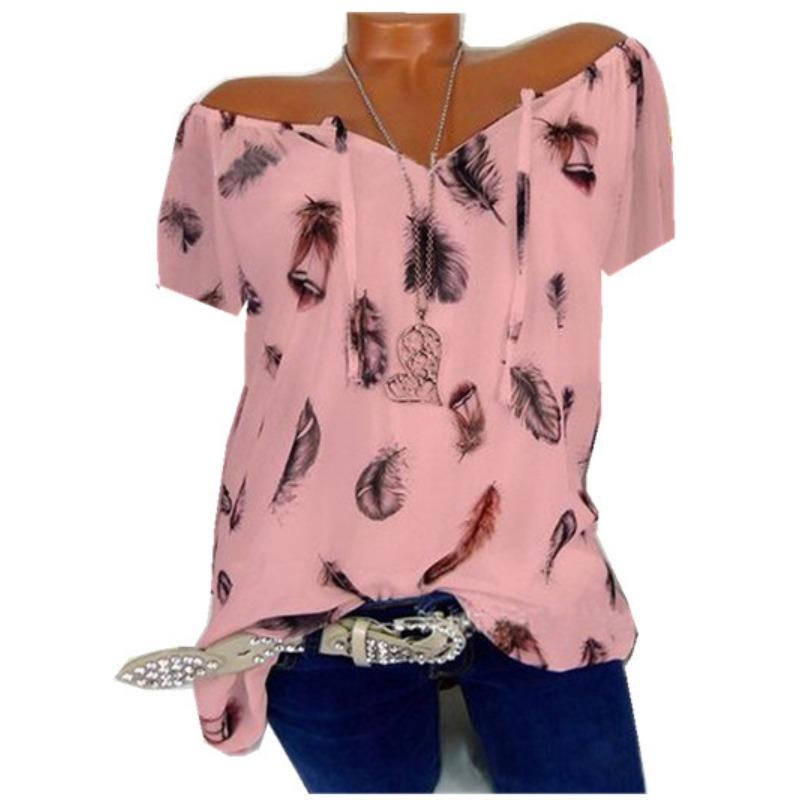 BITCED Women's Fashion Casual Short Sleeve V Neck Blouses & Shirts
