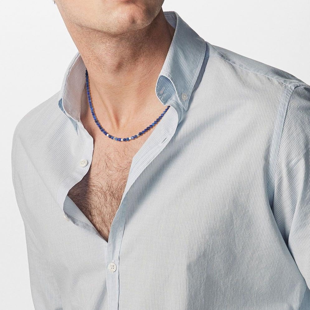 Lapis Lazuli December Birthstone Mantel Necklace for Men and Women [GAVU]