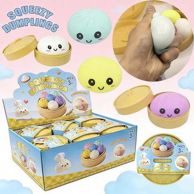 Toys Colorful Dumpling Squishes Stress Balls Reusable Low Rebound Decompression Dough Ball Unique Home Decoration Gifts