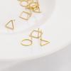 Color-Preserving 12mm 14K Gold-Filled Square Wire Geometric Stud Earrings - Circle & Triangle Design