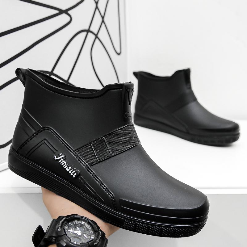 Men Rain Boots Non-slip Light Hiking Rain Shoes Slip On Waterproof Outdoor Leisure Rubber Fishing Shoes Water Shoes